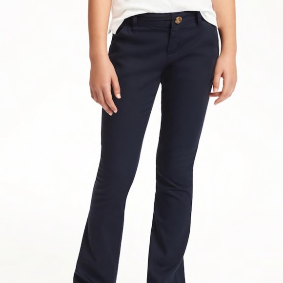 🆕 Old Navy Girls Twill Uniform Bootcut Pants - Picture 2 of 2